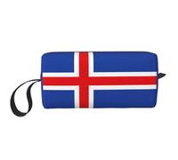 Trousse de maquillage avec imprimé drapeau de l'Islande - Durable - Cadeau essentiel pour homme et femme, blanc, Taille unique