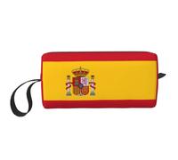Trousse de maquillage avec imprimé drapeau espagnol, trousse de maquillage durable, cadeau essentiel pour homme et femme, blanc, Taille unique