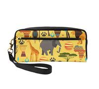 Trousse de maquillage avec imprimé éléphant d'Afrique pour filles, étudiants, école, bureau, articles de toilette, compagnon de voyage, pochette cosmétique