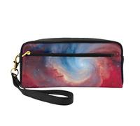 Trousse de maquillage avec imprimé galaxie rouge et bleu pour accessoires, papeterie, articles de toilette, compagnon de voyage