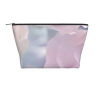 Trousse de maquillage avec imprimé guitare réfléchissante pour femme - Trapézoïdale - Trousse de toilette avec fermeture éclair - Organiseur d'accessoires, Fleurs roses, Taille unique, Trousse de