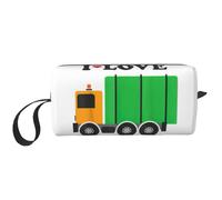 Trousse de maquillage avec imprimé « I Love » - Motif camion poubelle - Durable - Cadeau essentiel pour homme et femme, blanc, Taille unique