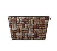 Trousse de maquillage avec imprimé liège de vin pour sac à main, organiseur de maquillage pour sac à main, pochette de beauté étanche pour femmes et filles, Argenté., Taille unique, Trousse de beauté