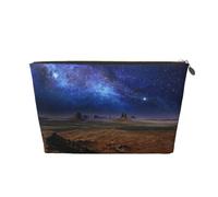 Trousse de maquillage avec imprimé paysage de la vallée du désert Monument Valley - Trousse de maquillage pour sac à main, trousse de beauté étanche pour femmes et filles, doré, Taille unique, Trousse