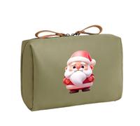 Trousse de maquillage avec imprimé Père Noël, trousse de maquillage spacieuse, trousse de maquillage élégante de 10 x 6 x 16 cm pour organiser et transporter vos besoins de beauté (1 pièce), vert
