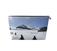 Trousse de maquillage avec imprimé pingouins sur l'iceberg, trousse de maquillage pour sac à main, trousse de beauté étanche pour femmes et filles, doré, Taille unique, Trousse de beauté