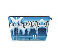 Trousse de maquillage avec imprimé pingouins sur l'iceberg1, trousse de maquillage pour sac à main, organiseur de maquillage pour sac à main, pochette de beauté étanche pour femmes et filles, doré
