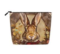 Trousse de maquillage avec imprimé poule et coq - Grande capacité - Pour voyage, usage quotidien, Rosace lapin., One Size, Classique