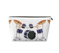 Trousse de maquillage avec imprimé tambour jazz pour sac à main, organiseur de maquillage de voyage, pochette de beauté étanche pour femmes et filles, doré, Taille unique, Trousse de beauté