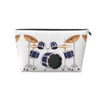 Trousse de maquillage avec imprimé tambour jazz pour sac à main, organiseur de maquillage de voyage, pochette de beauté étanche pour femmes et filles, Argenté., Taille unique, Trousse de beauté
