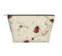 Trousse de maquillage avec imprimé tie-dye dansant, trapézoïdal, organiseur de voyage élégant, rangement pour beauté et cadeaux pour femmes et filles, Impression artistique Ladybug Tracks, Taille