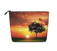 Trousse de maquillage avec imprimé tie-dye, trousse de maquillage de voyage pour femme, grande capacité, trousse de toilette pour voyage, usage quotidien, Sport Golf Ball Sunset Tree Balle de golf