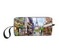 Trousse de maquillage avec imprimé Tour Eiffel de Paris - Durable - Cadeau essentiel pour homme et femme, blanc, Taille unique
