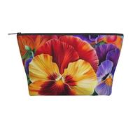 Trousse de maquillage avec imprimé tournesol sur le thème des plantes, organiseur de voyage élégant pour produits de beauté et cadeaux pour femmes et filles, Pansy Perfection., Taille unique, Trousse