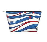 Trousse de maquillage avec imprimé tournesol sur le thème des plantes, organiseur de voyage élégant pour produits de beauté et cadeaux pour femmes et filles, Patriotic Stars Strips Independence Day