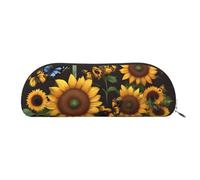 Trousse de maquillage avec imprimé tournesols pour femme, trousse de maquillage, trousse de voyage, trousse de toilette, trousse à crayons, Tournesol Floral Papillons Art, One Size