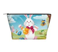 Trousse de maquillage avec imprimé train à vapeur avec motif nuages trapézoïdaux - Organiseur de voyage élégant pour beauté et cadeaux pour femmes et filles, Vacances du festival de printemps, Taille
