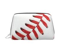 Trousse de maquillage avec imprimé vague de pêche au bar pour femme, sac de maquillage portable en cuir, sac de voyage, fermeture éclair argentée, Baseball Lace Close Up, One Size, Trousse de
