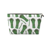 Trousse de maquillage avec imprimé vert asperge, trousse à cosmétiques, trousse de toilette de voyage, trousse de maquillage pour femme, organisateur de trousse de maquillage en cuir, jolie trousse