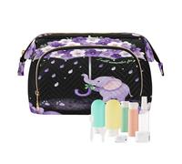 Trousse de maquillage avec inscription « I Will Remember You » - Fleur violette - Étanche - Pour femme