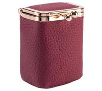 Trousse de Maquillage avec Miroir|Étui à Rouge à lèvres avec Miroir, Cuir de Vache Kiss Lock, Rouge vin