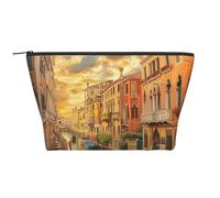 Trousse de maquillage avec motif chat de dessin animé - Trapézoïdale - Rangement élégant pour beauté et cadeaux pour femmes et filles, Magnifique vue sur le Canal de Venise, Taille unique, Trousse de
