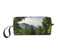 Trousse de maquillage avec motif patte de patte pour femme et fille - Portable - Trousse de maquillage de voyage avec poignée, Paysage du parc, Taille unique, Trousse de maquillage