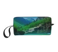 Trousse de maquillage avec motif patte de patte pour femme et fille - Portable - Trousse de maquillage de voyage avec poignée, Merveilles naturelles, Taille unique, Trousse de maquillage
