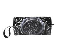 Trousse de maquillage avec motif tournesols pour femmes et filles - Portable - Trousse de maquillage de voyage avec poignée, Paillettes argentées brillantes., Taille unique, Trousse de maquillage