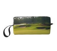 Trousse de maquillage avec poignée pour femme et fille - Jaune clair, Terrain de golf., Taille unique, Trousse de maquillage