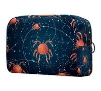 Trousse de maquillage avec signe du zodiaque Cancer - Imprimé scorpion - Grande trousse de maquillage pour femme, multicolore, 18.5x7.5x13cm/7.3x3x5.1in, Art Déco
