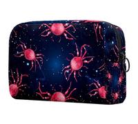Trousse de maquillage avec signe du zodiaque Cancer Scorpion rose pour femme, grande trousse de maquillage organisateur de voyage pour articles de toilette, multicolore, 18.5x7.5x13cm/7.3x3x5.1in, Art