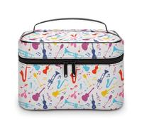 Trousse de Maquillage Blanche à thème Musical pour Femmes, Trousse de Voyage, Grande Trousse de Toilette étanche avec poignée, Organiseur de cosmétiques, boîte de Maquillage Portable pour fête de ma