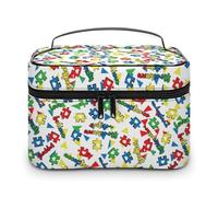Trousse de Maquillage Blanche pour Femme, Motif Puzzle de Sensibilisation à l'Autisme, Trousse de Maquillage de Voyage, Trousse de Toilette, Organiseur de Rangement pour Soins de la Peau, Trousse de