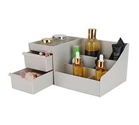 Trousse de Maquillage Bleue élégante avec tiroir,idéale pour Les Artistes de beauté Professionnels et Les Amateurs de Maquillage Parfaite pour Le Rangement des cosmétiques (Gris)