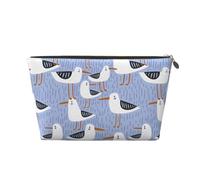 Trousse de maquillage bleue mouette, trousse à cosmétiques, trousse de toilette de voyage, trousse de maquillage pour femme, organisateur de trousse de maquillage en cuir, jolie trousse de maquillage