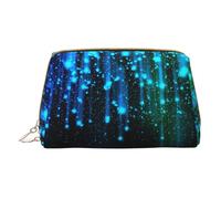 Trousse de maquillage bleue pour voyage, trousse de toilette portable en cuir pour homme et femme, blanc, Taille unique
