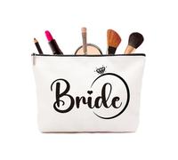 Trousse de maquillage « Bride to Be » - Cadeau de mariage pour fête prénuptiale, fiançailles et enterrement de vie de jeune fille - Cadeau de mariage - Pochette cosmétique pour future Mme et fiancée