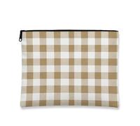 Trousse de maquillage Buffalo Check classique beige à carreaux pour femme, petite pochette portable en toile avec fermeture éclair, cadeau de festival d'automne, trousse de toilette pour soins de la