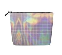 Trousse de maquillage carrée réfléchissante polyvalente, idéale pour les routines quotidiennes et les voyages d'affaires, Noir , Taille unique, Trousse de toilette