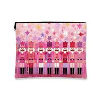 Trousse de maquillage Casse-noisette, soldats de pêche, pochette de voyage festive pour femme, petite trousse de toilette portable en toile avec fermeture éclair, trousse de toilette pour les vacances