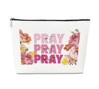 Trousse de maquillage chrétienne inspirante pour sa maman, meilleure amie, sœur, Pray on it, Pray over it, Pray Over it, Pray Through it, verset de la Bible, cadeau religieux avec citations pour elle,