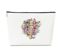 Trousse de maquillage chrétienne inspirante, verset de la Bible, cadeau religieux, sac à cosmétiques, citations pour elle, église, cadeaux de Noël, d'anniversaire pour amie, maman, meilleure amie,