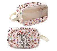 Trousse de maquillage Circus Cadeaux de cirque Monkey Gifts Our Family Is Just One Tent Away from a Full Blown Circus Zipper Pouch