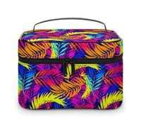 Trousse de Maquillage colorée à Motif de Feuilles Tropicales pour Femmes, Trousse de Maquillage de Voyage, Trousse de Toilette pour Soins de la Peau, Organiseur de Rangement pour Hommes, boîte de ma