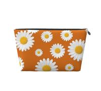 Trousse de maquillage compacte avec fermeture éclair pour sac à main, Mignon marguerite orange, One Size