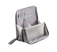 Trousse de maquillage compacte et portable étanche avec compartiments de grande capacité pour cosmétiques et pinceaux (gris)