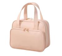 Trousse de Maquillage, Conception de Rangement Maquillage avec Ouverture à 180°, Compartiments Séparés pour 50% Produits Cosmétiques en Plus, Voyagez en Toute Sérénité(Pink)