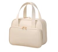 Trousse de Maquillage, Conception de Rangement Maquillage avec Ouverture à 180°, Compartiments Séparés pour 50% Produits Cosmétiques en Plus, Voyagez en Toute Sérénité(White)