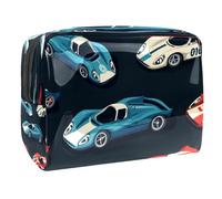 Trousse de maquillage Cool Race Cars pour femme, trousse de toilette de voyage, grande trousse de maquillage en PVC pratique avec fermeture éclair, multicolore, 18.5x7.5x13cm/7.3x3x5.1in, Trousse de